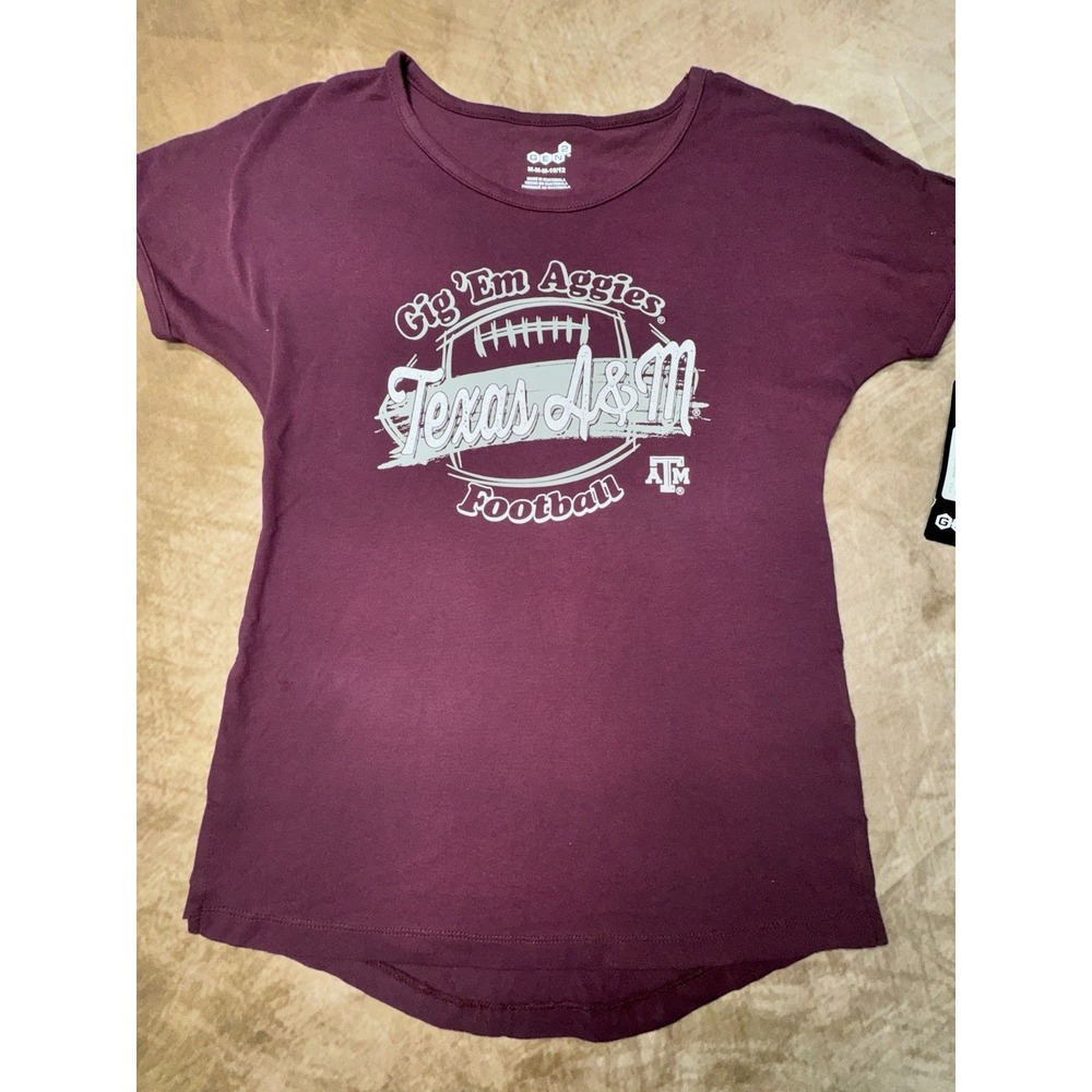 Gen2 Texas A&M Gig 'em Aggies Tshirt Youth Medium 10/12 NWT Maroon